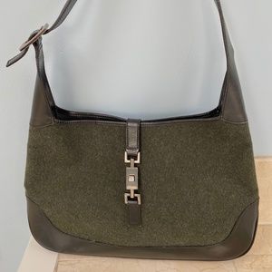 Gucci Jackie hobo green wool